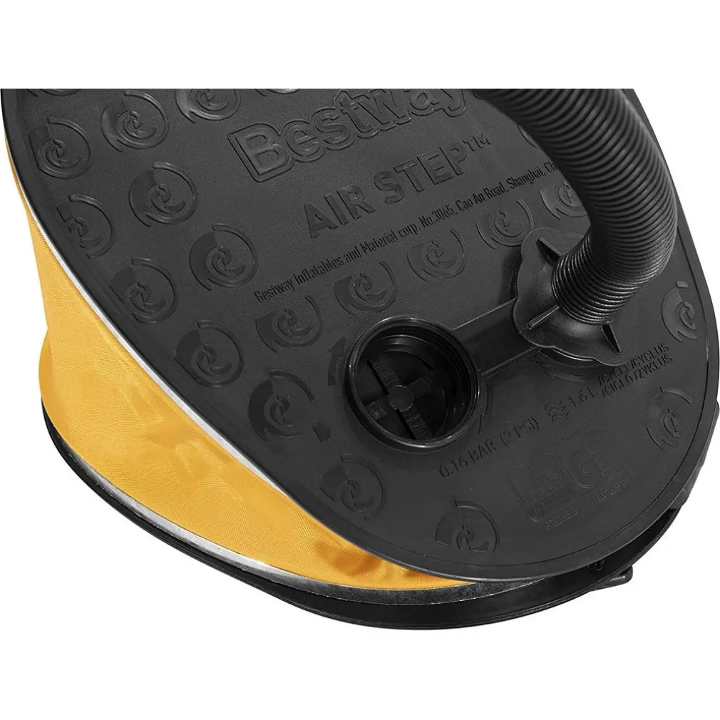 POMPA A PIEDE 29X22 CM VOLUME 1.600 CC GONFIA/SGONFIA 3 ADATTATORI VALVOLA 62005