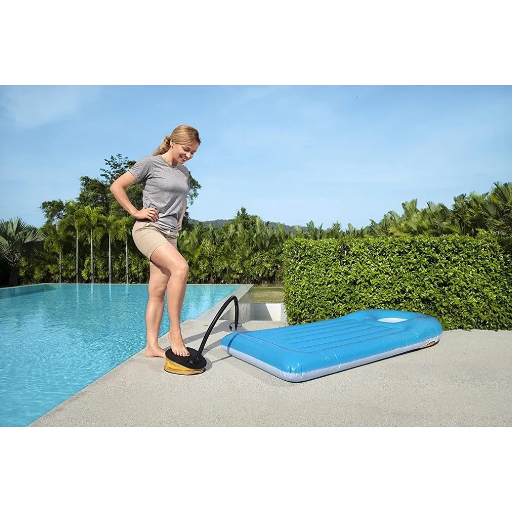 POMPA A PIEDE 29X22 CM VOLUME 1.600 CC GONFIA/SGONFIA 3 ADATTATORI VALVOLA 62005