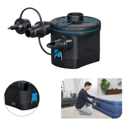 POMPA DI GONFIAGGIO ELETTRICA POWERTOUCH A BATTERIE CON 3 ADATTATORI 12X11X10CM 62254