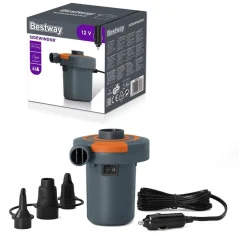 POMPA DI GONFIAGGIO ELETTRICA 3 ADATTATORI PER VALVOLE ACCENDISIGARI 12V 62144