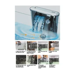 POMPA FILTRO ESTERNO PER DA ACQUARIO EFFETTO CASCATA PESCI XP-03 2.5W 160L/H