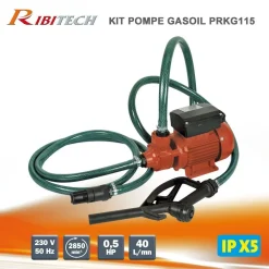 POMPA GASOLIO RIBITECH PRKG115 40l/min PER TRAVASO CARBURANTE DIESEL BENZINA