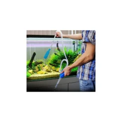 POMPA SVUOTA ACQUA PER ACQUARIO CON SIFONE PULITRICE ASPIRATORE TUBO LUNGO