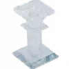 PORTA CANDELA VETRO DIAMANTI CANDELIERE IDEA REGALO BOMBONIERA CRISTALLO 6X6X15.5