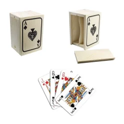 PORTA CARTE GIOCO SCATOLA LEGNO CONFANETTO DECOUPAGE POKER SCALA 40 DECORO