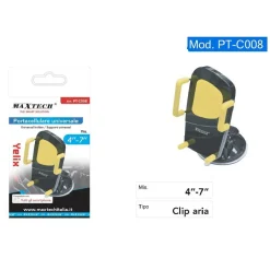 PORTA CELLULARE DA AUTO UNIVERSALE TABLET SMARTPHONE NAVIGATORE MAXTECH PT-C008