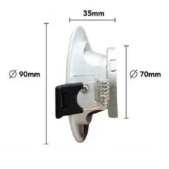 PORTA FARETTO AD INCASSO ORIENTABILE ATTACCO GU10 BIANCO E NERO P27-GU10-N