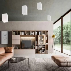 PORTA FARETTO APPLIQUE SOFFITTO IN GESSO VERNICIABILE FORMA CUBO GU10 GS-C140-Q