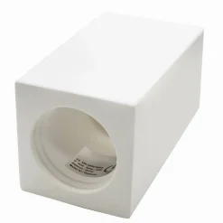 PORTA FARETTO APPLIQUE SOFFITTO IN GESSO VERNICIABILE FORMA CUBO GU10 GS-C140-Q