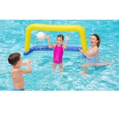 PORTA GONFIABILE GALLEGGIANTE WATER POLO CON PALLA GIALLO 137X66CM BAMBINI 52123
