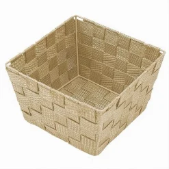 PORTA OGGETTI IN TESSUTO MULTIUSO ORGANIZER BAGNO CUCINA BEIGE 20X20X13 CM 79122
