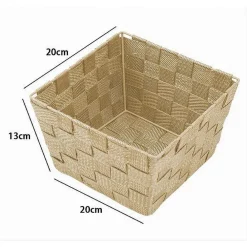 PORTA OGGETTI IN TESSUTO MULTIUSO ORGANIZER BAGNO CUCINA BEIGE 20X20X13 CM 79122