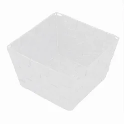 PORTA OGGETTI IN TESSUTO MULTIUSO ORGANIZER BAGNO CUCINA BIANCO 20X20X13CM 79120