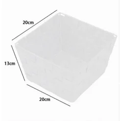 PORTA OGGETTI IN TESSUTO MULTIUSO ORGANIZER BAGNO CUCINA BIANCO 20X20X13CM 79120