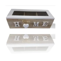 PORTA OGGETTI MINI VETRINETTA 3 SCOMPARTI LEGNO COUNTRY CHIC ARREDAMENTO