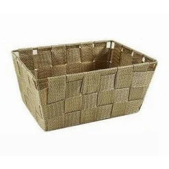 PORTA OGGETTI MULTIUSO ORGANIZER BAGNO CAMERA CUCINA TESSUTO BEIGE 19X14X9CM 79009