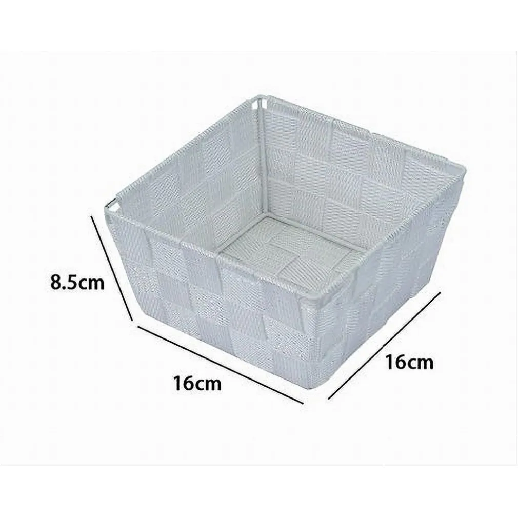 PORTA OGGETTI ORGANIZER BAGNO CAMERA CUCINA IN TESSUTO BIANCO 16X16X8.5 CM 79114