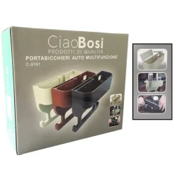 PORTA OGGETTI SEDILE AUTO PORTABICCHIERI ORGANIZER TAZZA UNIVERSALE
