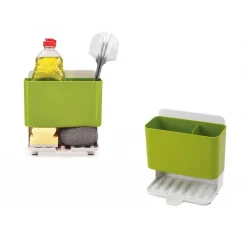 PORTA OGGETTI SPUGNA DETERSIVO 2 SCOMPARTI PLASTICA SCOLA ACQUA LAVANDINO CUCINA