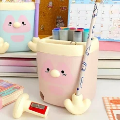 PORTA PENNE PORTA MATITE MULTIFUNZIONE CANCELLERIA ACCESSORI SCRIVANIA 11X11,5CM