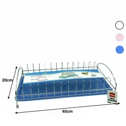 PORTA PIATTI SCOLAPIATTI IN ACCIAIO INOX CON VASSOIO ANTIGOCCIA PORTAPOSATE