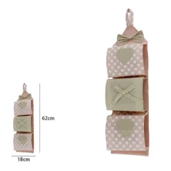 PORTA ROTOLO CARTA IGIENICA ORGANIZER D'APPENDERE 3 TASCHE TESSUTO BAGNO 59488