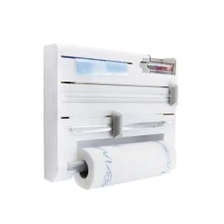 PORTA ROTOLO DA CUCINA CARTA 5IN1 DA PARETE ORGANIZER DISPENSER PELLICOLA NASTRO
