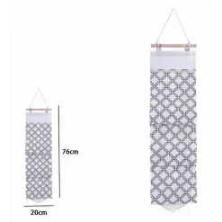 PORTA ROTOLO ORGANIZER DA APPENDERE CON 3 TASCHE IN TESSUTO GRIGIO BAGNO 79200