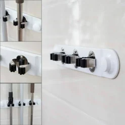 PORTA SCOPE DA MURO SALVA SPAZIO SUPPORTO 3 POSTI CUCINA CASA PULIZIA 59557