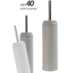 PORTA SCOPINO 9.5 X 40 CM BAGNO IN METALLO DECORO INDUSTRIAL VARI COLORI 747595