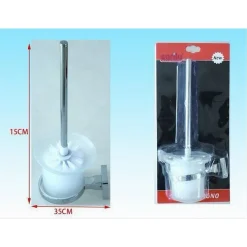 PORTA SCOPINO PARETE IN ACCIAIO VETRO SATINATO A PARETE CON SCOPINO BAGNO 52208A