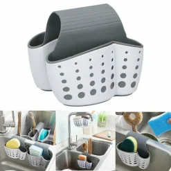 PORTA SPUGNE ORGANIZZATORE PORTAOGGETTI LAVELLO CUCINA SALVASPAZIO 2 SCOMPARTI