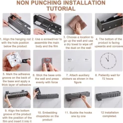 PORTA UTENSILI CON 6 GANCI ADESIVO APPENDI MESTOLI PORTA COLTELLI GADGET DA CUCINA