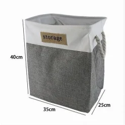 PORTABIANCHERIA IN TESSUTO MANICI SACCA RIPORRE VESTITI SPORCHI 35X25X40CM 10627