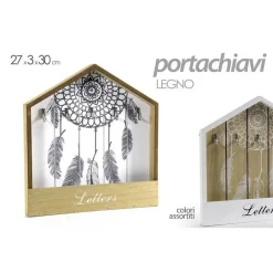 PORTACHIAVI LETTERE APPENDINO LEGNO CASSETTA 27X3X30CM INDIAN SHABBY CHIC 765858