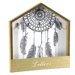 PORTACHIAVI LETTERE APPENDINO LEGNO CASSETTA 27X3X30CM INDIAN SHABBY CHIC 765858