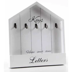 PORTACHIAVI LETTERE POSTA APPENDINO TAVOLO DA PARETE MURO LEGNO 27X3X30CM 715358