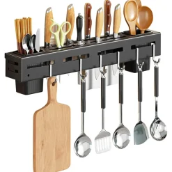 PORTACOLTELLI DA PARETE MULTIFUNZIONE PORTAUTENSILI OGGETTI DA CUCINA ORGANIZER