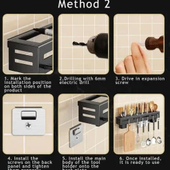 PORTACOLTELLI DA PARETE MULTIFUNZIONE PORTAUTENSILI OGGETTI DA CUCINA ORGANIZER