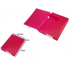 PORTADOCUMENTI CARTELLINA CARTELLA MOLLA FUXIA CUSTODIA FOLDER 33X25.5X6CM 72211