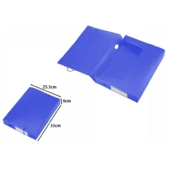 PORTADOCUMENTI CARTELLINA CARTELLA MOLLA BLU CUSTODIA FOLDER 33X25.5X6 CM 72212