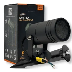 PORTAFARETTO GIARDINO CON PORTALAMPADA LAMPADINE GU10 PICCHETTO ALLUMINIO IP65 837WA-B80-G
