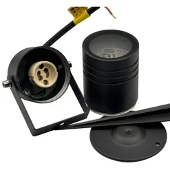 PORTAFARETTO GIARDINO CON PORTALAMPADA LAMPADINE GU10 PICCHETTO ALLUMINIO IP65 837WA-B80-G