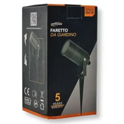 PORTAFARETTO GIARDINO CON PORTALAMPADA LAMPADINE GU10 PICCHETTO ALLUMINIO IP65 837WA-B80-G
