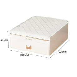 PORTAGIOIE CON COPERCHIO AUTOMATICO ORGANIZER CON CASSETTO SPECCHIO CONTENITORE GIOIELLI