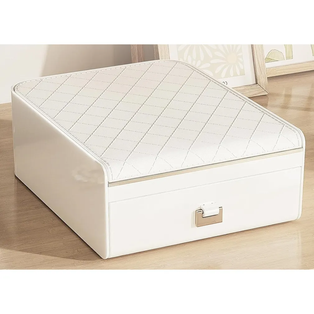 PORTAGIOIE CON COPERCHIO AUTOMATICO ORGANIZER CON CASSETTO SPECCHIO CONTENITORE GIOIELLI