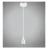 PORTALAMPADA A SOSPENSIONE CAVO IN CORDA 2 MT PER LAMPADINE E27 BIANCO E27-2M-B