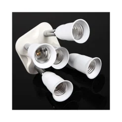 PORTALAMPADA ADATTATORE E27 5 IN 1 PER LAMPADE LAMPADINE ATTACCHI ORIENTABILI