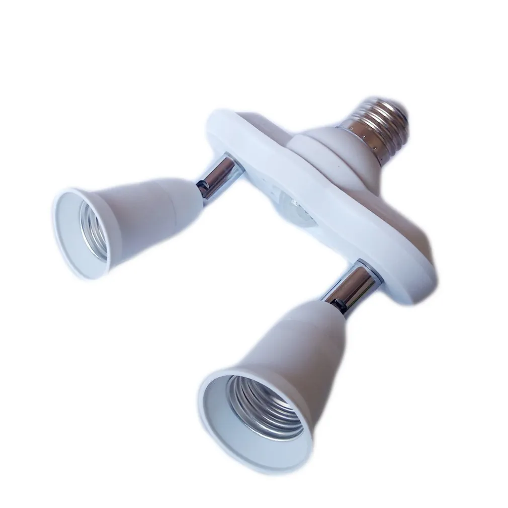 PORTALAMPADA ADATTATORE SDOPPIATORE E27 2 INGRESSI E27 SENSORE DI MOVIMENTO PIR