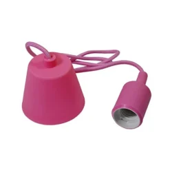 PORTALAMPADA E27 A SOSPENSIONE CAVO PENDENTE PORTA LAMPADA SOFFITTO ROSA E27-SA